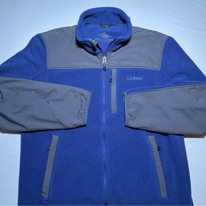 LL Bean Mens Navy Blue Polartec Fleece Full Zip Jacket Size Medium JA1